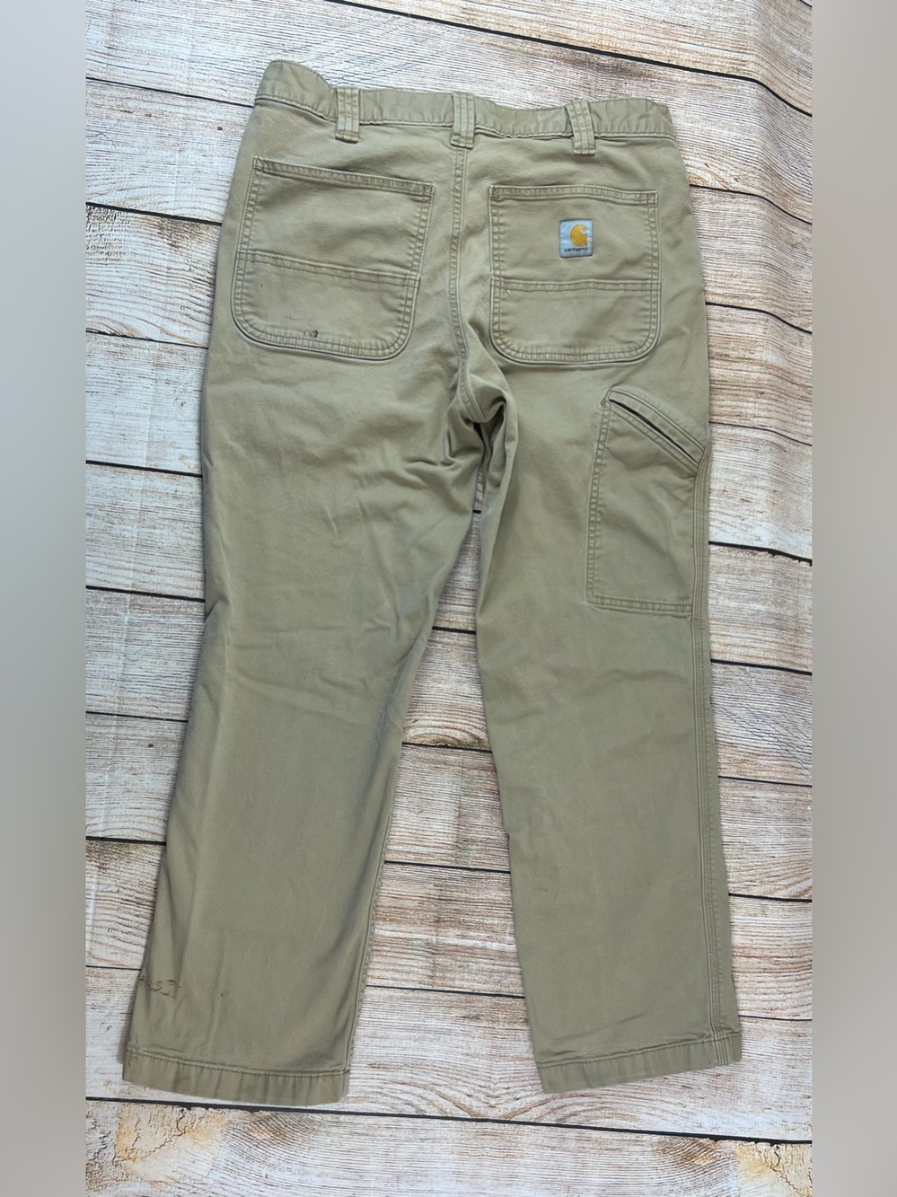 Mens Carhartt BN2291 Relaxed Rugged Fit Tan Canvas Work Pants 33X30